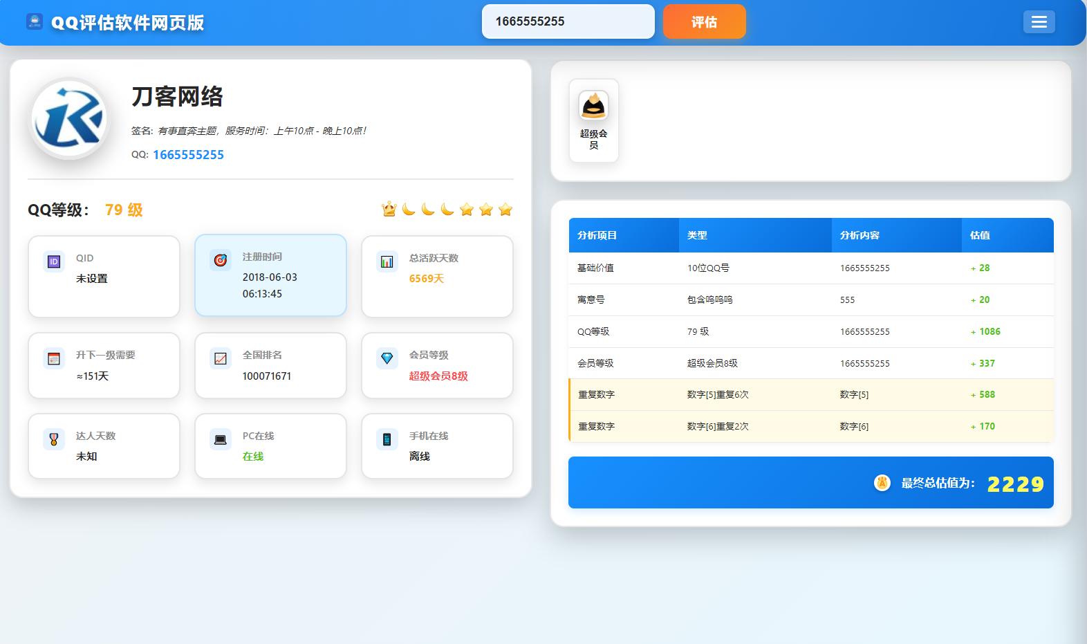 QQ在线评估工具系统源码含接口-知芽创业社