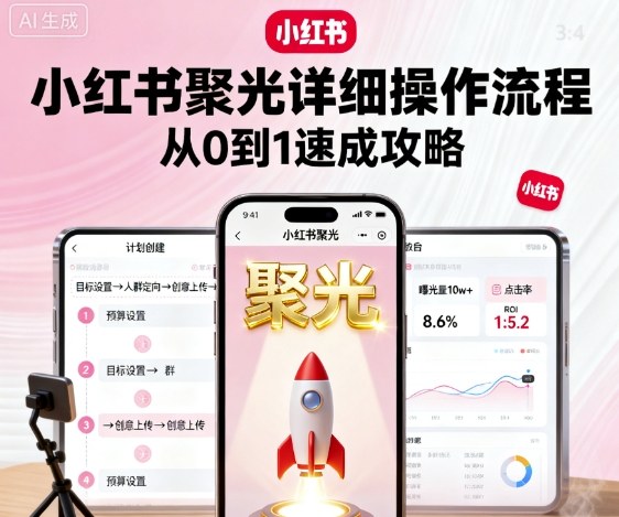 小红书聚光详细操作流程，小红书聚光从0到1速成攻略-知芽创业社