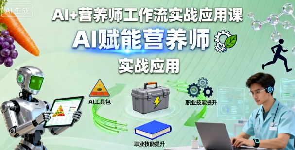 AI+营养师工作流实战应用课，AI赋能营养师-知芽创业社