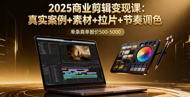 2025商业剪辑变现课：真实案例+素材+拉片+节奏调色，单条商单报价500-5000-知芽创业社