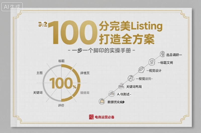 100分完美Listing打造全方案，想要完美listing必须是需要一步一个脚印的-知芽创业社