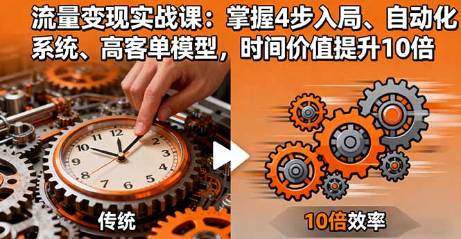 流量变现实战课：掌握4步入局、自动化系统、高客单模型，时间价值提升10倍-知芽创业社