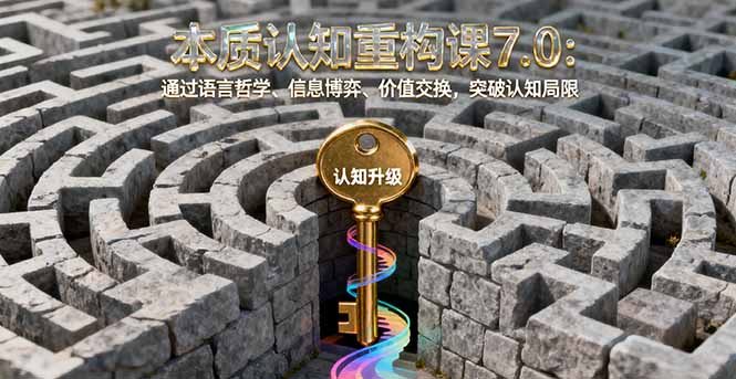 本质认知重构课7.0：通过语言哲学、信息博弈、价值交换，突破认知局限-知芽创业社