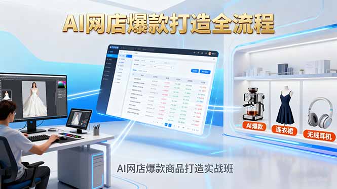 AI网店爆款商品打造实战班：AI技术实现商品图智能处理，快速搭建AI网店-知芽创业社