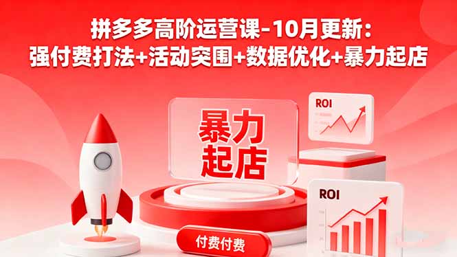 拼多多高阶运营课-10月更新：强付费打法+活动突围+数据优化+暴力起店-知芽创业社