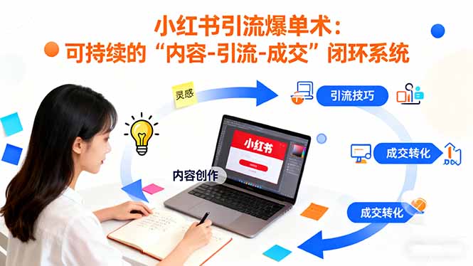小红书引流爆单术：构建一套低成本 可持续的“内容-引流-成交”闭环系统-知芽创业社
