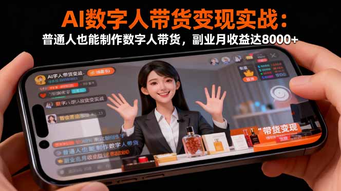 AI数字人带货变现实战：普通人也能制作数字人带货，副业月收益达8000+-知芽创业社