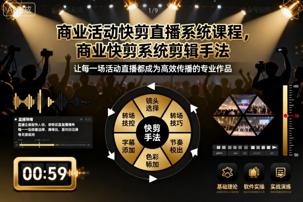 商业活动快剪直播系统课程，商业快剪系统剪辑手法-小艾项目网