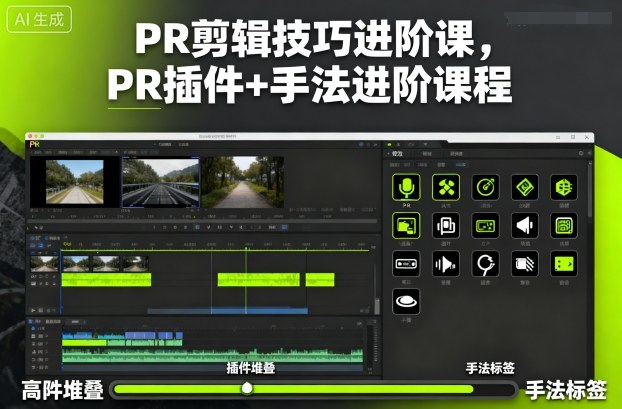 PR剪辑技巧进阶课，PR插件+手法进阶课程-小艾项目网