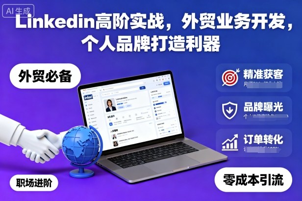 Linkedin高阶实战，外贸业务开发，个人品牌打造利器-知芽创业社