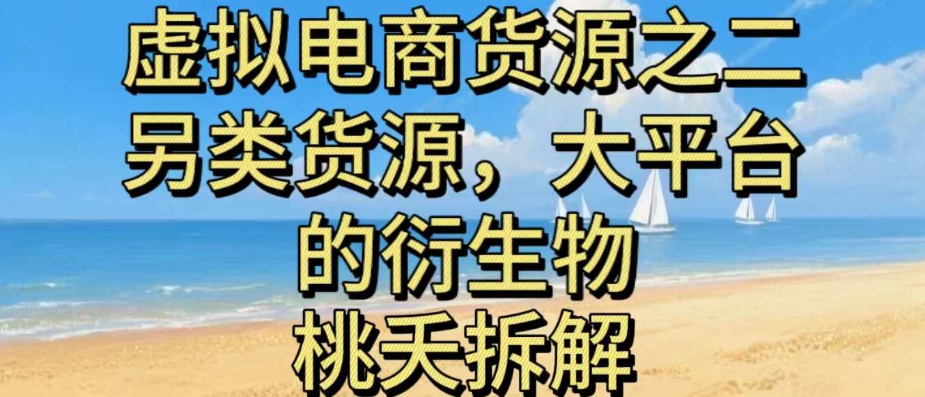 虚拟电商之二—另类的货源，大平台的衍生物-知芽创业社