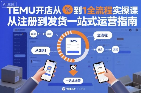 TEMU开店从0到1全流程实操课，从注册到发货一站式运营指南-知芽创业社