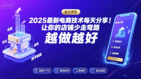 2025最新电商技术每天分享，让你的店铺少走弯路，越做越好(更新11月)-知芽创业社