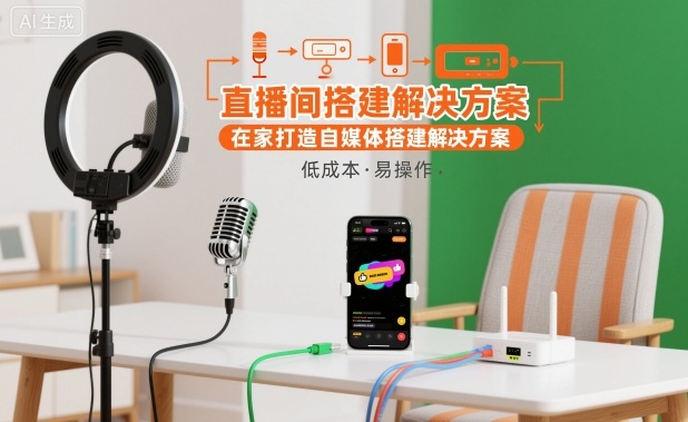 直播间搭建解决方案，在家打造自媒体搭建解决方案-小艾项目网