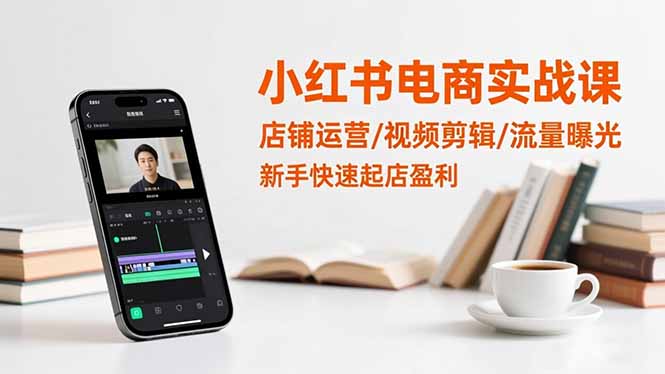 小红书电商实战课：店铺运营/视频剪辑/流量曝光，新手快速起店盈利-知芽创业社