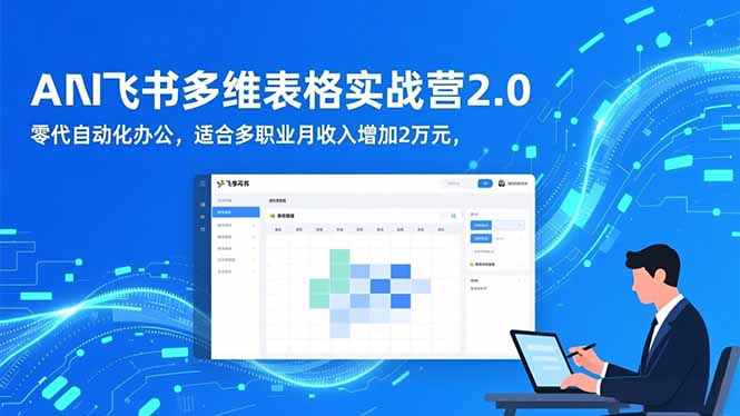 AI+飞书多维表格实战营2.0：零代码自动化办公，适合多职业月收入增加2万元-知芽创业社