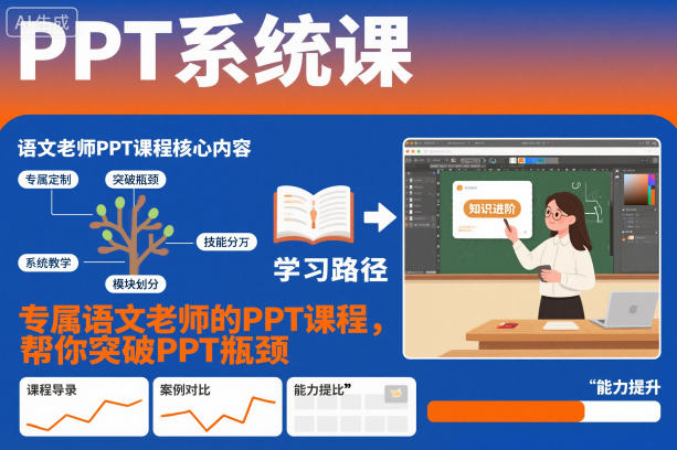 PPT系统课，专属语文老师的PPT课程，帮你突破PPT瓶颈-知芽创业社