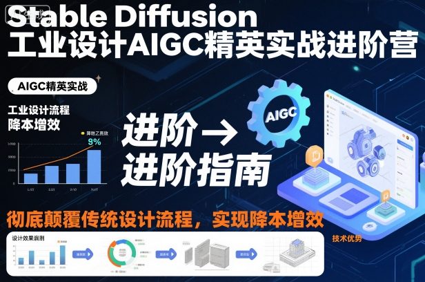 Stable Diffusion工业设计AIGC精英实战进阶营，彻底颠覆传统设计流程，实现降本增效-知芽创业社