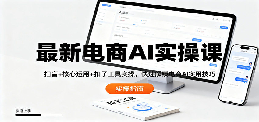 最新电商AI实操课：扫盲+核心运用+扣子工具实操，快速解锁电商AI实用技巧-知芽创业社
