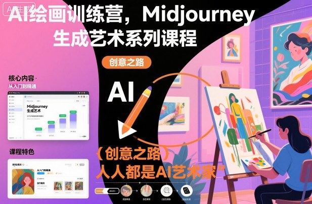 AI绘画训练营，Midjourney生成艺术系列课程，人人都是AI艺术家-知芽创业社
