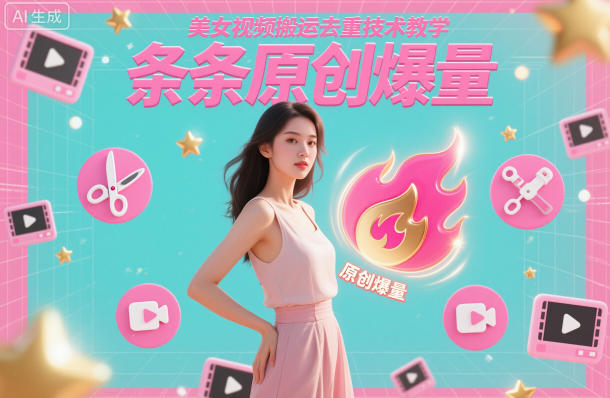 美女视频搬运去重技术教学，条条原创爆量-小艾项目网