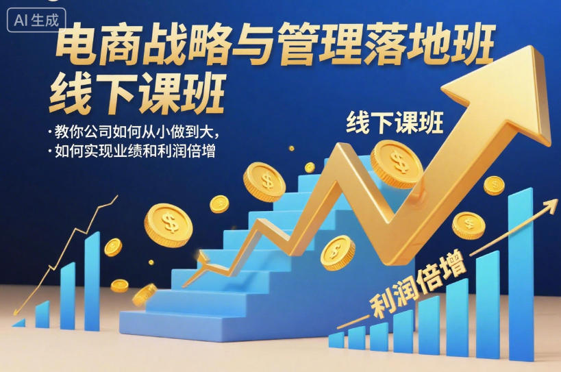 电商战略与管理落地班线下课，教你公司如何从小做到大，如何实现业绩和利润倍增【录音】-小艾项目网