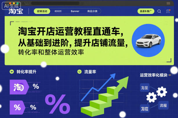 淘宝开店运营教程直通车，从基础到进阶，提升店铺流量，转化率和整体运营效率(更新11月)-知芽创业社