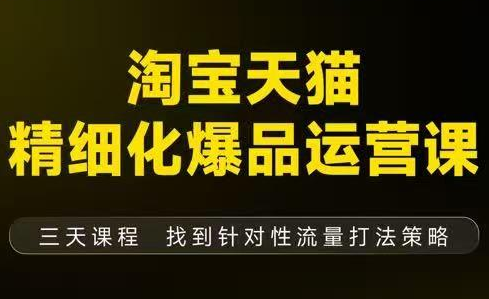 猫课子幽·淘宝天猫精细化爆品运营【音频+字幕+文档】(9月12-14杭州线下课)-知芽创业社