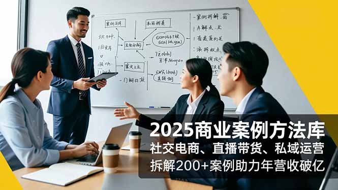 2025商业案例方法库，社交电商、直播带货、私域运营，拆解200+案例助力年营收破亿-知芽创业社