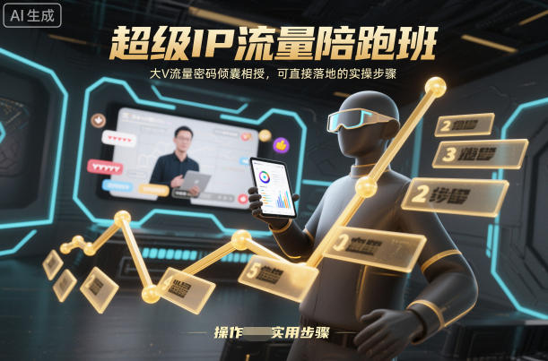 超级IP流量陪跑班，大V流量密码倾囊相授，可直接落地的实操步骤-知芽创业社