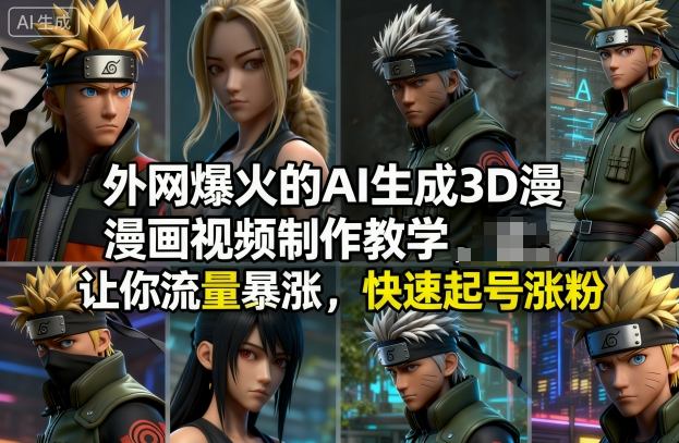 外网爆火的AI生成3D漫画视频制作教学，让你流量暴涨，快速起号涨粉！-知芽创业社