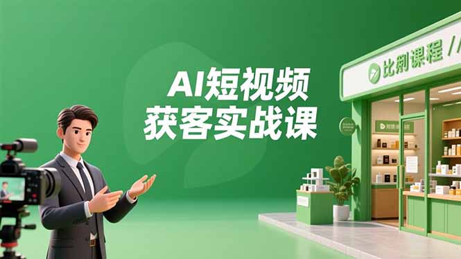 AI短视频获客实战课，数字人创作、实体行业应用、精准引流，30天获取客源月入6万+-知芽创业社