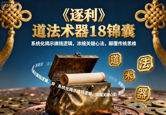 《逐利》道法术器18锦囊，系统化揭示搞钱逻辑，浓缩关键心法，颠覆传统思维(更新)-知芽创业社