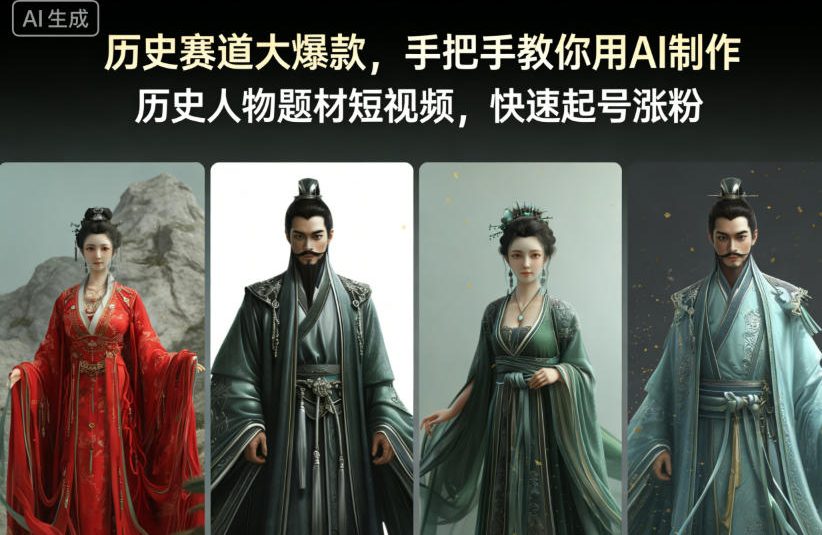 历史赛道大爆款，手把手教你用AI制作历史人物题材短视频，快速起号涨粉-知芽创业社