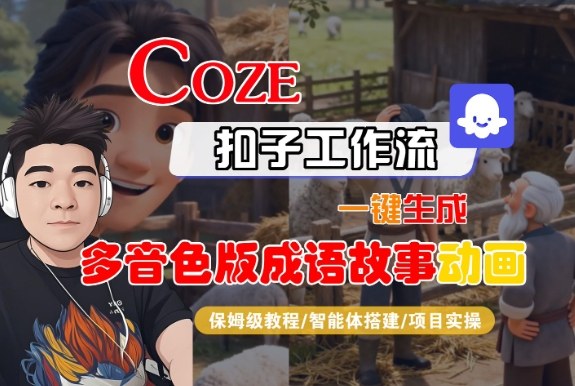 Coze扣子智能体工作流一键生成“多音色版成语故事“动画，全流程保姆级教学-知芽创业社