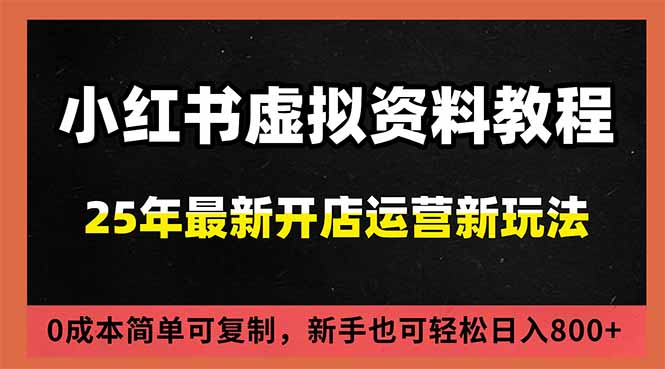 小红书虚拟资料项目：最新搜索流变现玩法，0成本简单可复制，一人多店打法，新手日入800+-小艾项目网
