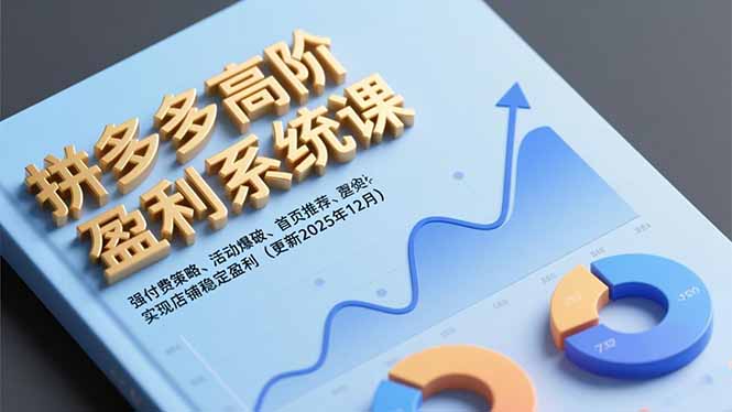 拼多多高阶盈利系统课，强付费策略、活动爆破、首页推荐，实现店铺稳定盈利(更新12月-知芽创业社