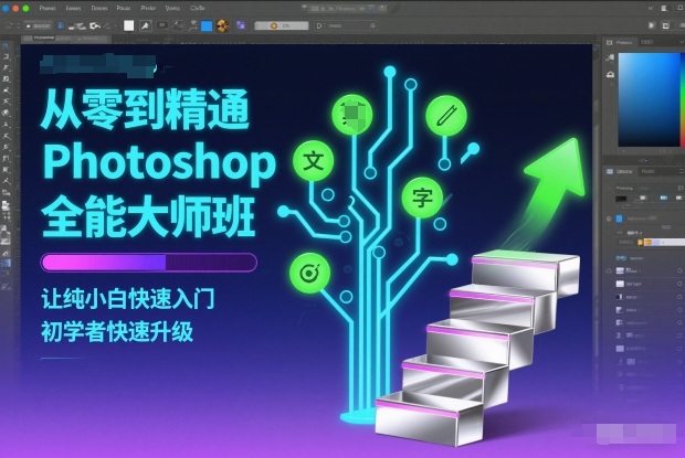从零到精通Photoshop全能大师班，让纯小白快速入门，初学者快速升级-知芽创业社