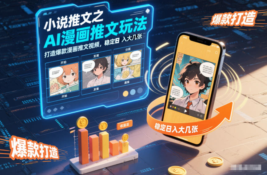 小说推文之AI漫画推文玩法，打造爆款漫画推文视频，稳定日入大几张-知芽创业社