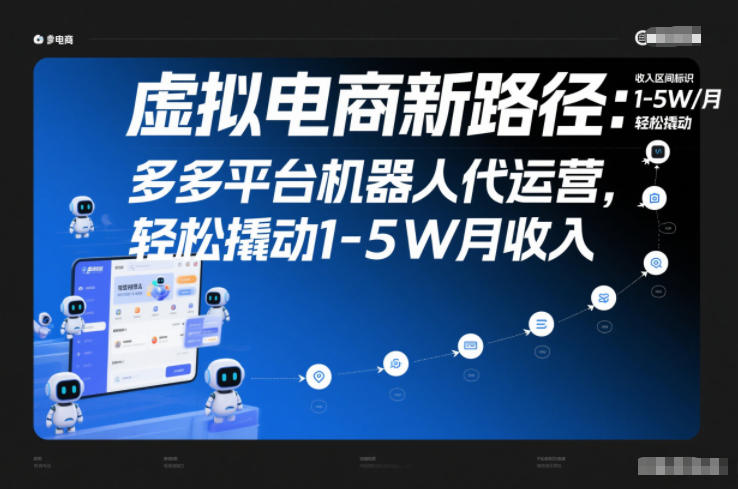 虚拟电商新路径：多多平台机器人代运营，轻松撬动1-5W月收入【揭秘】-知芽创业社