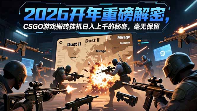 2026开年重磅解密，CSGO游戏搬砖挂机日入上千的秘密，毫无保留-小艾项目网