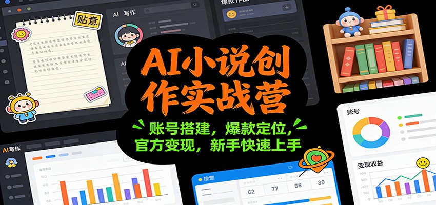 AI小说创作实战营：账号搭建，爆款定位，官方变现，新手快速上手-知芽创业社