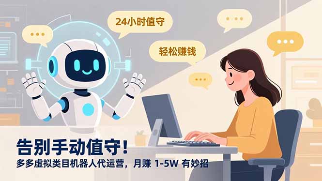 告别手动值守！多多虚拟类目机器人代运营，月赚 1-5W 有妙招-知芽创业社