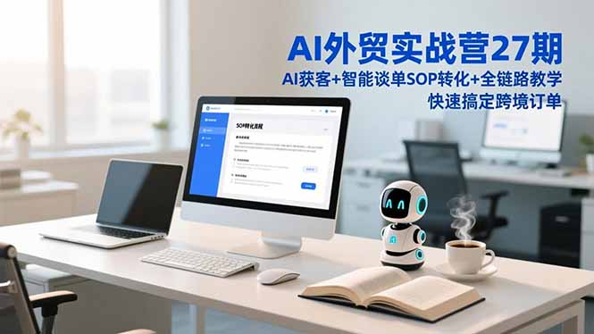 AI外贸实战营27期，AI获客+智能谈单+SOP转化+全链路教学，快速搞定跨境订单-知芽创业社