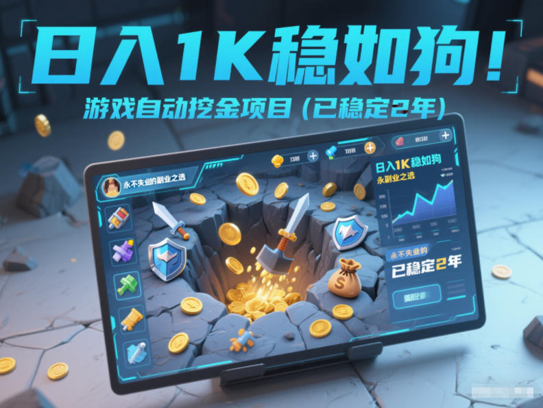 日入1K稳如狗！游戏自动挖金项目(已稳定2年)，永不失业的副业之选【揭秘】-知芽创业社