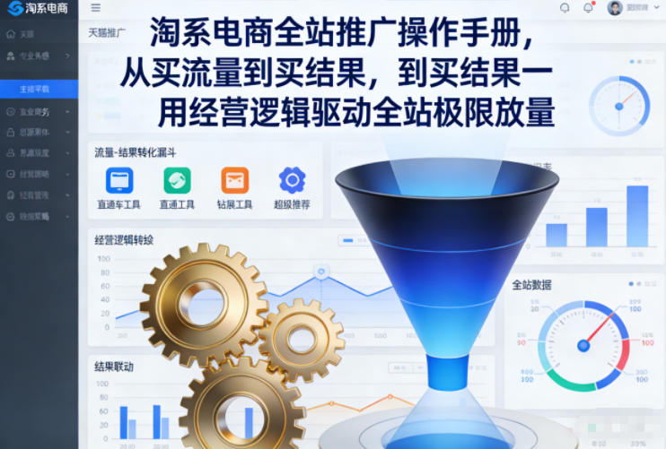 淘系电商全站推广操作手册，从买流量到买结果一用经营逻辑驱动全站极限放量-知芽创业社