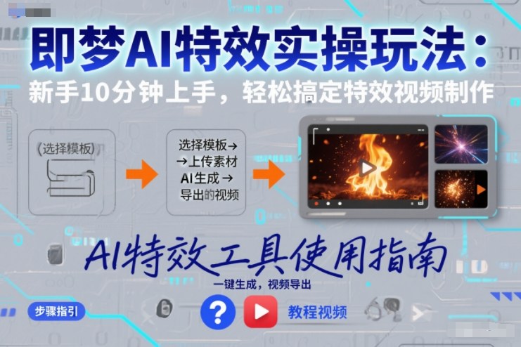 即梦AI特效实操玩法：新手10分钟上手，轻松搞定特效视频制作-知芽创业社