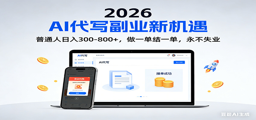 2026 副业首选！AI 代写日入 300-800，普通人0门槛，做一单结一单！-知芽创业社