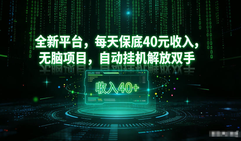 最新看广平台，每天保底30-4米，无脑项目，自动挂G解放双手【揭秘】-小艾项目网