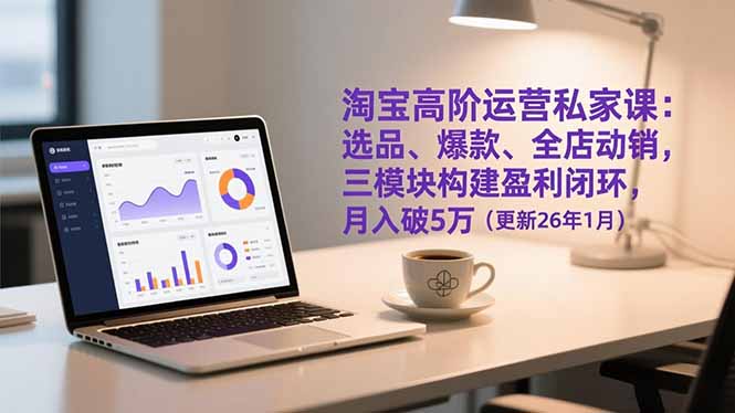 淘宝高阶运营私家课：选品、爆款、全店动销，三模块构建盈利闭环，月入破5万(更新26年1月-知芽创业社